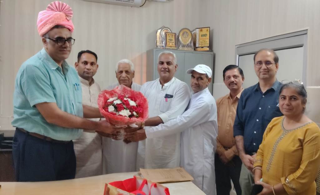 Sarpanches of three villages honoured Dr Rahul Budhiraja by offering him a turban